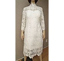 TADASHI SHOJI Mother Of Bride Women Plus 1X XL 18 Lace Guipure Dress White NWOT