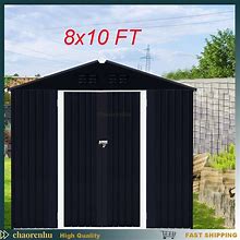 Heavy Duty 8x10 ft Outdoor Storage Shed Large Tool Sheds Storage House Lockable