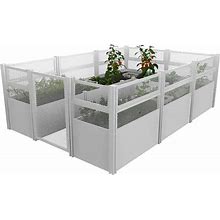 Classic 12 ft. X 8 ft. X 4 ft. White, Vinyl, Keyhole Composting Garden With Enclosure