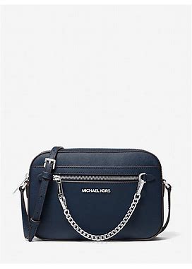 Michael Kors Outlet Jet Set Large Saffiano Leather Crossbody Bag In Blue - One Size By Michael Kors Outlet