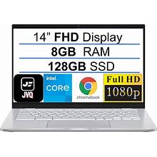 Asus Newest 14" FHD Chromebook Laptop, Intel Core M3-8100Y(Up To 3.4 Ghz), 128GB Space(64GB Emmc+64GB Card), 8GB RAM, Webcam, Wifi, USB, Bluetooth,