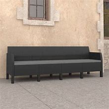 Vidaxl 4-Seater Patio Sofa With Cushions Anthracite PP With Rattan Look