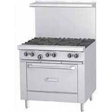 Garland G36-6C 36" 6 Burner Commercial Gas Range W/ Convection Oven, Natural Gas, Stainless Steel, Gas Type: NG/Electric