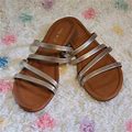 Nine West Shoes | Nine West Women's Strappy Metallic Gold Sandals!! | Color: Brown/Gold | Size: 10