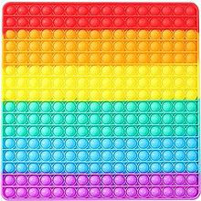 Big Size Push Pop Fidget Toy, Big Rainbow Pop, 256 Bubbles Big Size Square Squeeze Toys For Kids And Adults 12 Inch Big Pop (Rainbow) -A