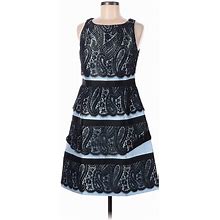 Michael Kors Casual Dress - A-Line: Blue Damask Dresses - Women's Size 6