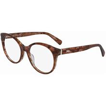 Longchamp Eyeglasses LO2628 751 Peach Havana 52mm Female Plastic Brown