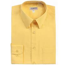 Gioberti Kids And Boys Long Sleeve Solid Dress Shirt, Boy's, Size: 18, Yellow