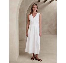 Banana Republic Factory Linen Maxi Dress 00P 00 Petite White 758303