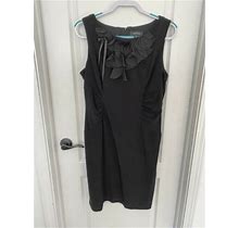 R & M Richards Size 14 Black Sleeveless Sheath Dress Embellished