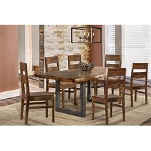 Hillsdale Furniture Emerson Wood 7 Piece Rectangle Dining Set With Wood Chairs, Natural Sheesham - 5674DTBCW