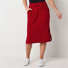 St. John's Bay Womens Mid Rise Midi Pencil Skirt | Red | Petites Petite Xx-Large | Skirts A-Line Skirts