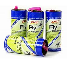 PIC Fly Ribbons Attracts And Traps Flying Insects No Mess No Vapors - 4 Pack