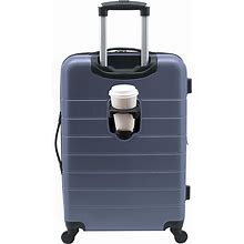 Wrangler Smart Luggage Set With Cup Holder And USB Port, Navy Blue, 20-Inch Carry-On