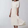 Downeast Dresses | Cream Tiered Dress | Color: Cream | Size: M