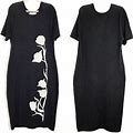 Justfab Dresses | Justfab Stretchy Knit Dress Size 2X | Color: Black/White | Size: 2X
