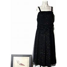 Torrid Dresses | Torrid Shiny Glitter Dress Size 12 Made In Usa Flower | Color: Black | Size: 12