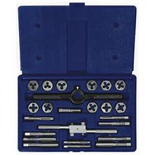 IRWIN Hanson High Carbon Steel Combination Set (Includes (10) Fractional 1/4 in - 20 NC Thru 1/2 in - 20 NF Tap Size Die, Pipe 1/8 in - 27 NPT Size Die, 1" Hex Die Size Die, Handle Size Die And Tap Wrench And Plastic Case) (24 Piece) -24614