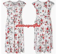 Torrid Dresses | Torrid White & Red Floral Challis Drawstring Dress Nwt Sz 2 | Color: Red/White | Size: 2X