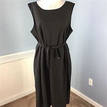 Calvin Klein Dresses | Calvin Klein 24W Black Shift Dress Belt Sleeveless | Color: Black | Size: 24W