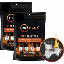 Fireflame Quick Instant Fire Starter - 100% Waterproof All-Purpose Indoor & Outdoor Firestarter, For Charcoal Starter, Campfire, Fireplace, Firepit,