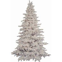 Vickerman 16046 - 14' X 90" Artificial Flocked White Spruce 2650 Frosted Warm White Italian LED Lights Christmas Tree (A893696LED)