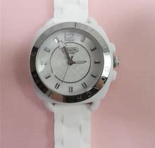 Coach Accessories | Coach Woman's Andee Boyfriend White Jelly Watch | Color: White | Size: Os