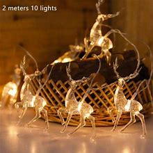 Lights Reindeer String Lights - 5 ft 10 LED Warm White Battery Operated Christmas Decorations For Indoor Outdoor Decor