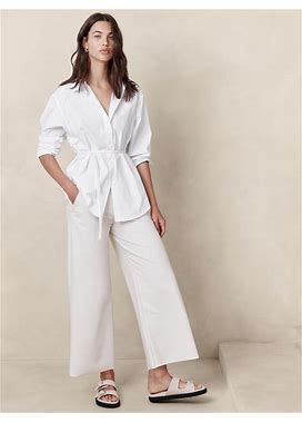 Women's Crisp Cotton Shirt White Regular Size L