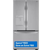 LG Smart Pull Handle 29-Cu Ft Smart French Door Refrigerator With Ice Maker And Water Dispenser (Fingerprint Resistant) ENERGY STAR | LRFWS2906S