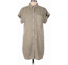 Cloth & Stone Casual Dress - Shirtdress: Gray Dresses - Women's Size Large