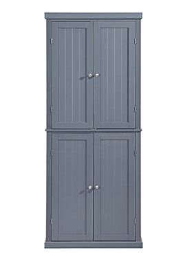 Red Barrel Studio® Freestanding Tall Kitchen Pantry, Storage Cabinet Organizer W/ 4 Doors & Adjustable Shelves In Gray | Wayfair