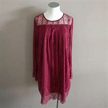 Divided Dresses | H&M Divided Sz 6 Burgundy Lace Babydoll Dress Mini | Color: Red | Size: 6