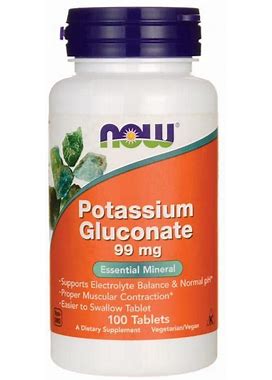 NOW Foods Potassium Gluconate Vitamin | 99 Mg | 100 Tabs