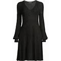 Emporio Armani Women's Metallic Knit Mini Dress - Black - Size 2