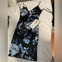 Macy's Dresses | This Is Macy Brand. It Is A Size 3/4 And It Is Black With Blue And White Flowers | Color: Black/Blue | Size: 4