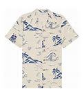 Nudie Jeans Arvid Waves Hawaii Shirt - White - Casual Shirts Size L