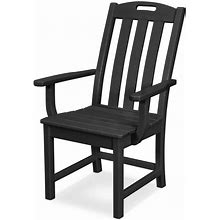Yacht Club Charcoal Black Plastic Outdoor Arm Chair