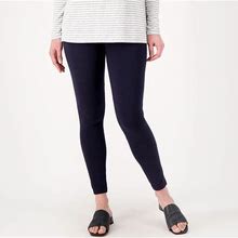 Women With Control Regular Tummy Control Cottonjersey Leggings, Size X-Small, Navy