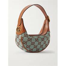 Gucci Ophidia Mini Leather-Trimmed Printed Canvas-Jacquard Shoulder Bag - Women - Azure Shoulder Bags