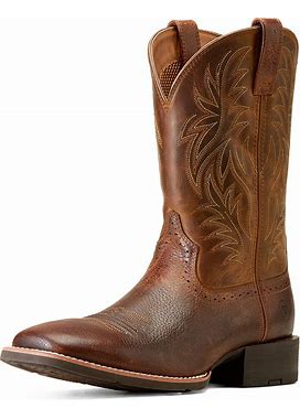 Men's Sport Wide Square Toe Western Boots In Fiddle Brown, Size: 11.5 D / Medium By Ariat