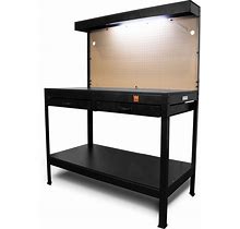 WEN WB4723T 48-Inch Workbench With Power Outlets And Light, Black