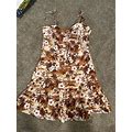 Side Out Juniors Dress Tropical Hawaiian Vintage Brown Large