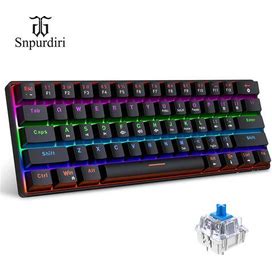 60 Percent Mechanical Gaming Keyboard, Blue Switch Anti-Ghosting 61 Key LED Rainbow Backlit Keyboard, Mini Portable Quick Response Keyboard For,Temu