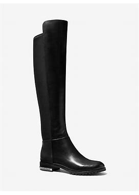Michael Kors Sabrina Stretch Leather Boot In Black - Size 6 By MICHAEL Michael Kors