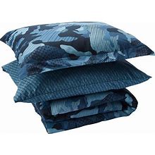 Dream FACTORY Geo Camo Army Comforter Set, Twin, Blue