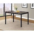 Roundhill Furniture Noyes Metal Dining Table With Laminated Faux Marble Top