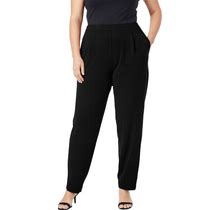 Plus Size Women's Stretch Knit Crepe Straight Leg Pants By Jessica London In Black (Size 18 W) Stretch Trousers