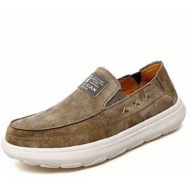 Casual Walking Pu Leather Loafers, Men's Slip On Comfy Driving Spring And Autumn Shoes Loafers,Khaki,Brand-New,Temu