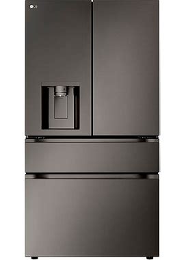 LG - 28.6 Cu. Ft. 4-Door French Door Smart Refrigerator With Full-Convert Drawer - Black Stainless Steel